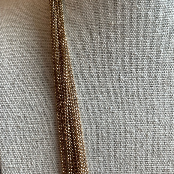 Lyell NYC New With Tags Multistrand Goldtone Long Necklace with Knot & Fringe - Picture 15 of 15